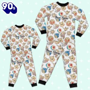 Custom Disney Magic Characters Yellow Team Pajamas - Movie Cartoon Holiday Pajamas