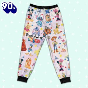 Custom Disney Magical Characters Fun Colorful Team Pajamas Set - Movie Cartoon Holiday Pajamas