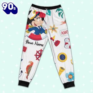 Custom Disney Mickey Cruise Trip Colorful Pajamas Set - Movie Cartoon Holiday Pajamas