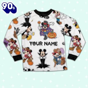 Custom Disney Mickey Halloween Cosplay Simple Pajamas Set - Movie Cartoon Holiday Pajamas