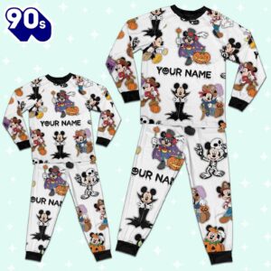 Custom Disney Mickey Halloween Cosplay Simple Pajamas Set - Movie Cartoon Holiday Pajamas