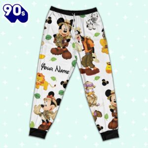 Custom Disney Mickey Safari Colorful Pajamas Set - Movie Cartoon Holiday Pajamas