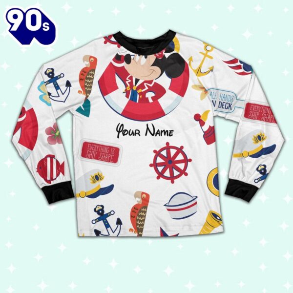 Custom Disney Minnie Cruise Trip Colorful Pajamas Set – Movie Cartoon Holiday Pajamas