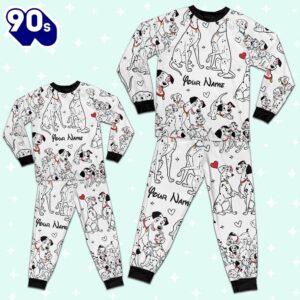 Custom Disney Mother and Father Day 101 Dalmatians Colorful Pajamas - Family Disneyland Matching Pajamas Set