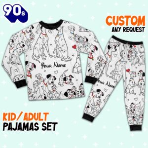 Custom Disney Mother and Father Day 101 Dalmatians Colorful Pajamas – Family Disneyland Matching Pajamas Set