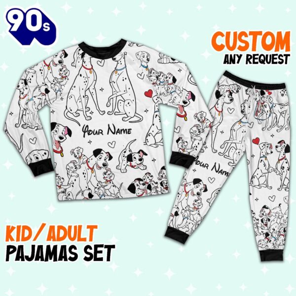 Custom Disney Mother and Father Day 101 Dalmatians Colorful Pajamas – Family Disneyland Matching Pajamas Set