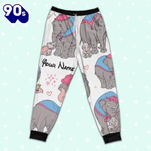 Custom Disney Mother Day Dumbo and Jumbo Colorful Pajamas - Movie Cartoon Holiday Pajamas