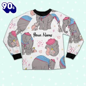 Custom Disney Mother Day Dumbo and Jumbo Colorful Pajamas - Movie Cartoon Holiday Pajamas