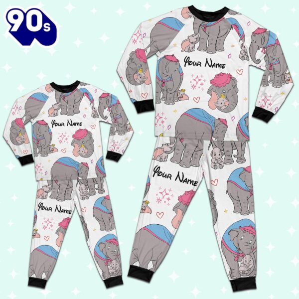 Custom Disney Mother Day Dumbo and Jumbo Colorful Pajamas – Movie Cartoon Holiday Pajamas