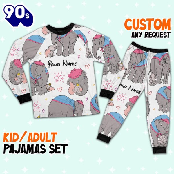 Custom Disney Mother Day Dumbo and Jumbo Colorful Pajamas – Movie Cartoon Holiday Pajamas