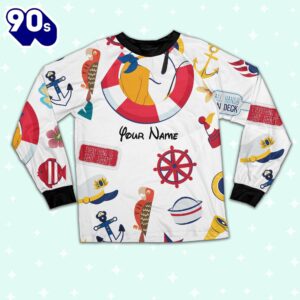 Custom Disney Pluto Cruise Trip Colorful Pajamas - Movie Cartoon Holiday Pajamas