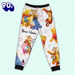 Custom Disney Pooh and Friends Colorful Pajamas - Movie Cartoon Holiday Pajamas