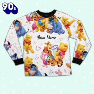 Custom Disney Pooh and Friends Colorful Pajamas - Movie Cartoon Holiday Pajamas