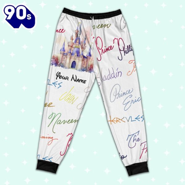 Custom Disney Prince Signatures Colorful Pajamas – Movie Cartoon Holiday Pajamas