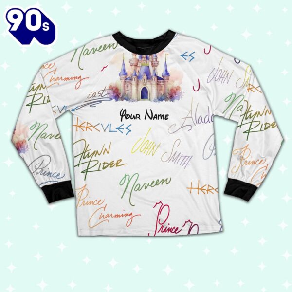 Custom Disney Prince Signatures Colorful Pajamas – Movie Cartoon Holiday Pajamas