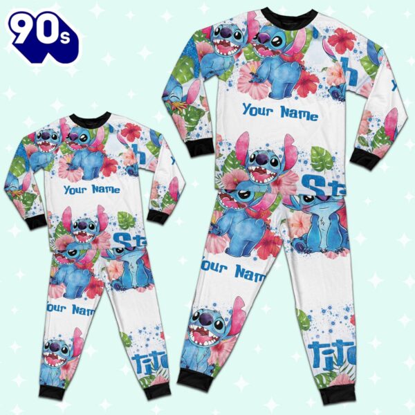 Custom Disney Stitch Hot Colorful Pajamas – Movie Cartoon Holiday Pajamas