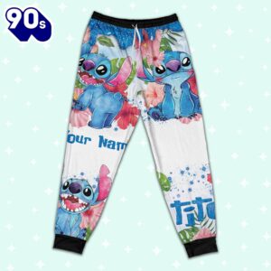 Custom Disney Stitch Hot Colorful Pajamas - Movie Cartoon Holiday Pajamas