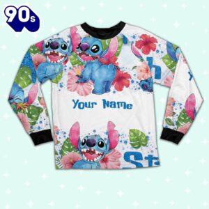 Custom Disney Stitch Hot Colorful Pajamas - Movie Cartoon Holiday Pajamas