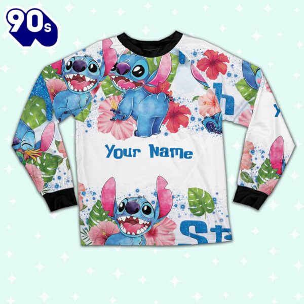 Custom Disney Stitch Hot Colorful Pajamas – Movie Cartoon Holiday Pajamas