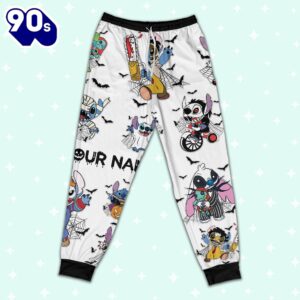 Custom Disney Stitch Ultimate Nightmare Colorful Simple Pajamas - Movie Cartoon Holiday Pajamas