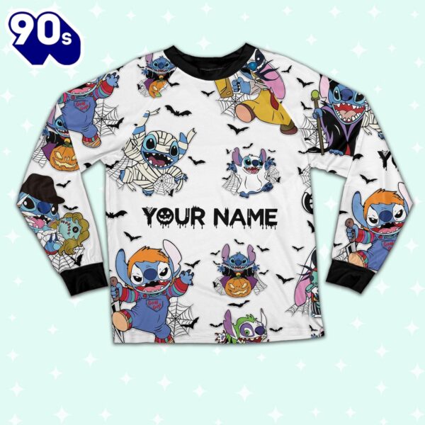 Custom Disney Stitch Ultimate Nightmare Colorful Simple Pajamas – Movie Cartoon Holiday Pajamas