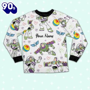 Custom Disney Toy Story Buzz Lightyear Colorful Pajamas - Family Disneyland Matching Pajamas Set