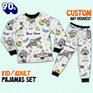 Custom Disney Toy Story Buzz Lightyear Colorful Pajamas – Family Disneyland Matching Pajamas Set