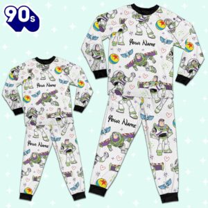 Custom Disney Toy Story Buzz Lightyear Colorful Pajamas - Family Disneyland Matching Pajamas Set