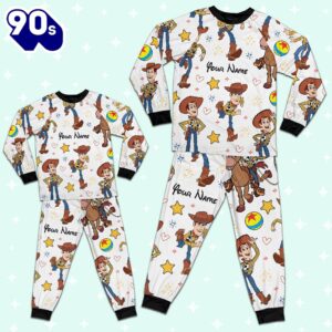 Custom Disney Toy Story Woody Colorful Pajamas - Family Disneyland Matching Pajamas Set