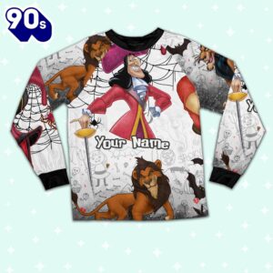 Custom Disney Villain Power Colorful Pajamas - Movie Cartoon Holiday Pajamas