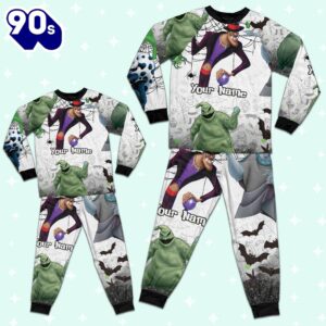 Custom Disney Villain Trickster Colorful Pajamas - Movie Cartoon Holiday Pajamas