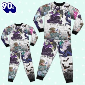 Custom Disney Villainess Witches Colorful Pajamas - Movie Cartoon Holiday Pajamas