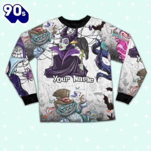 Custom Disney Villainess Witches Colorful Pajamas - Movie Cartoon Holiday Pajamas