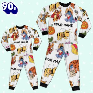 Custom Disney Winnie the Pooh Andn Friends Simple Pajamas - Movie Cartoon Holiday Pajamas