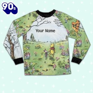 Custom Disney Winnie the Pooh Artwork Colorful Pajamas - Movie Cartoon Holiday Pajamas