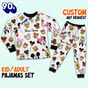 Custom Disneyland Trip Mickey Colorful Pajamas – Family Disneyland Matching Pajamas Set