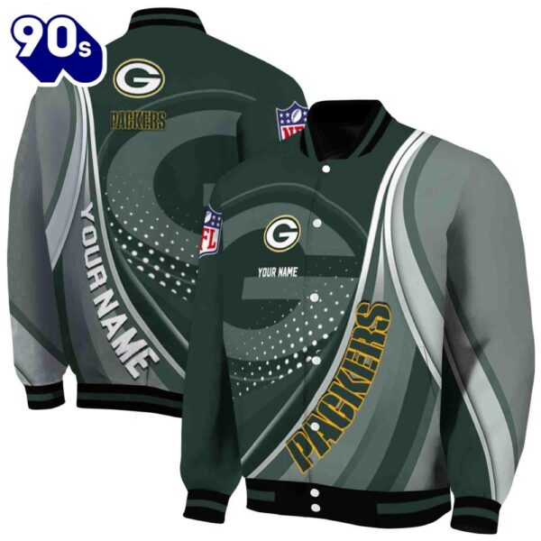 Custom Green Bay Packers Wave Patterns Green Jacket