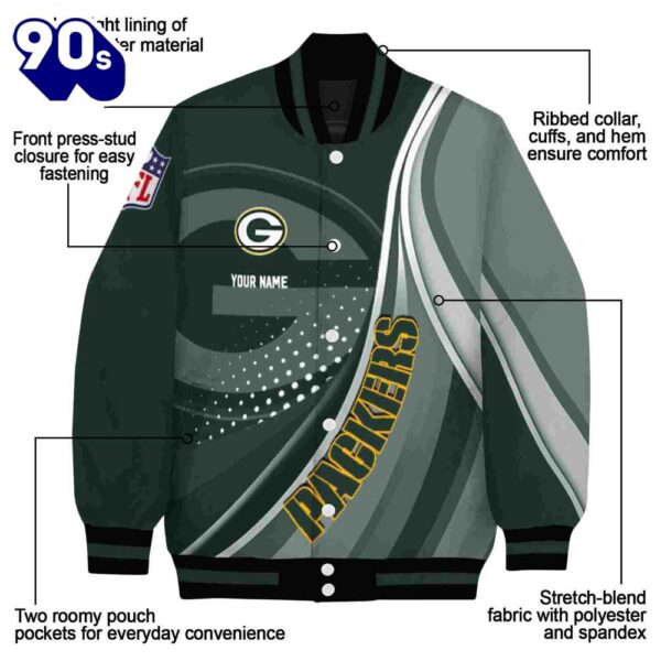 Custom Green Bay Packers Wave Patterns Green Jacket