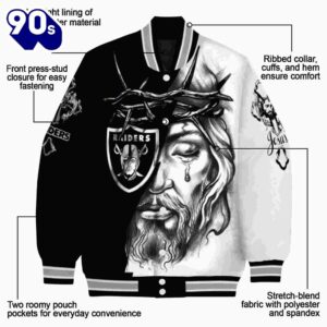 Custom Las Vegas Raiders Jesus Tears Black White Jacket