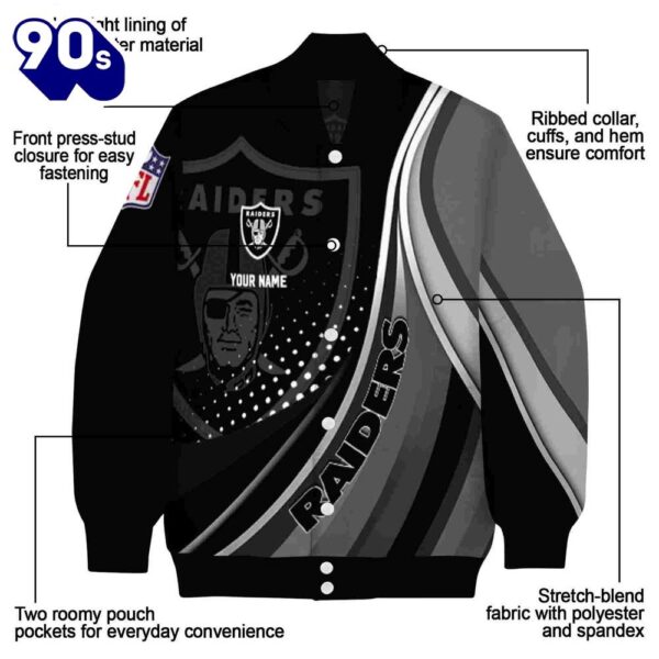 Custom Las Vegas Raiders Wave Patterns Black Jacket