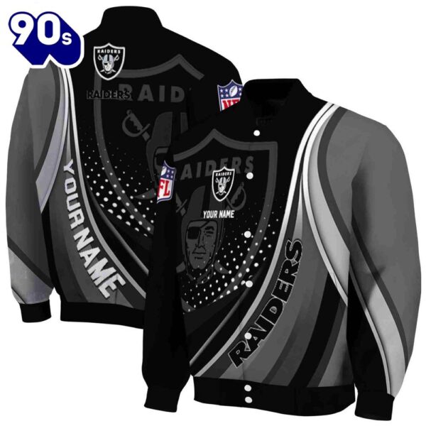 Custom Las Vegas Raiders Wave Patterns Black Jacket