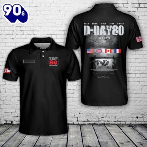 Custom Name 80th anniversary of D-Day Polo Shirt 1 – Veteran Polo Shirt