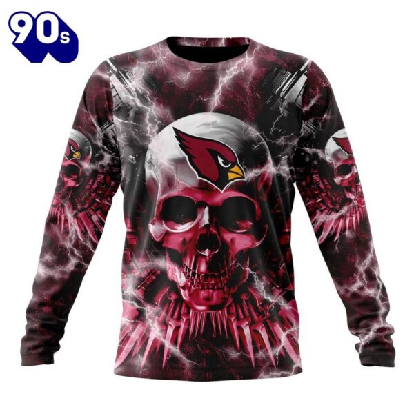 Custom Name And Number NFL Arizona Cardinals Expendables Skull Halloween 3D Sweatshirt