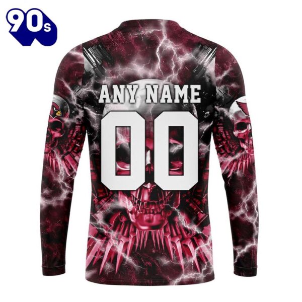 Custom Name And Number NFL Arizona Cardinals Expendables Skull Halloween 3D Sweatshirt