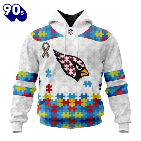 Custom Name And Number NFL Arizona Cardinals Special Autism Awareness Hoodie