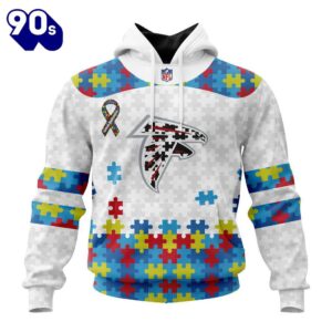 Custom Name And Number NFL Atlanta Falcons Special Autism Awareness Hoodie