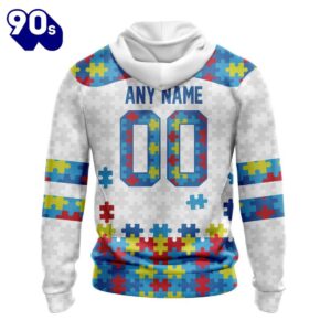 Custom Name And Number NFL Baltimore Ravens Special Autism Awareness Hoodie