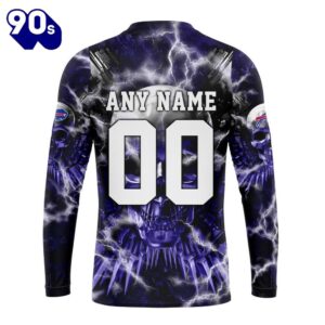 Custom Name And Number NFL Buffalo Bills Expendables Skull Halloween 3D Sweatshirt