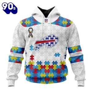 Custom Name And Number NFL Buffalo Bills Special Autism Awareness Hoodie