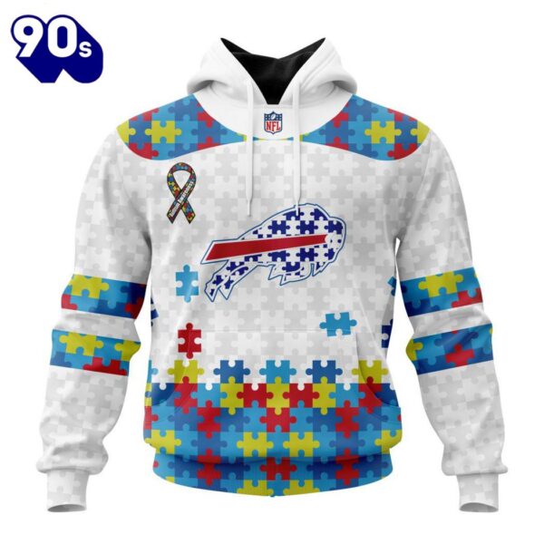 Custom Name And Number NFL Buffalo Bills Special Autism Awareness Hoodie